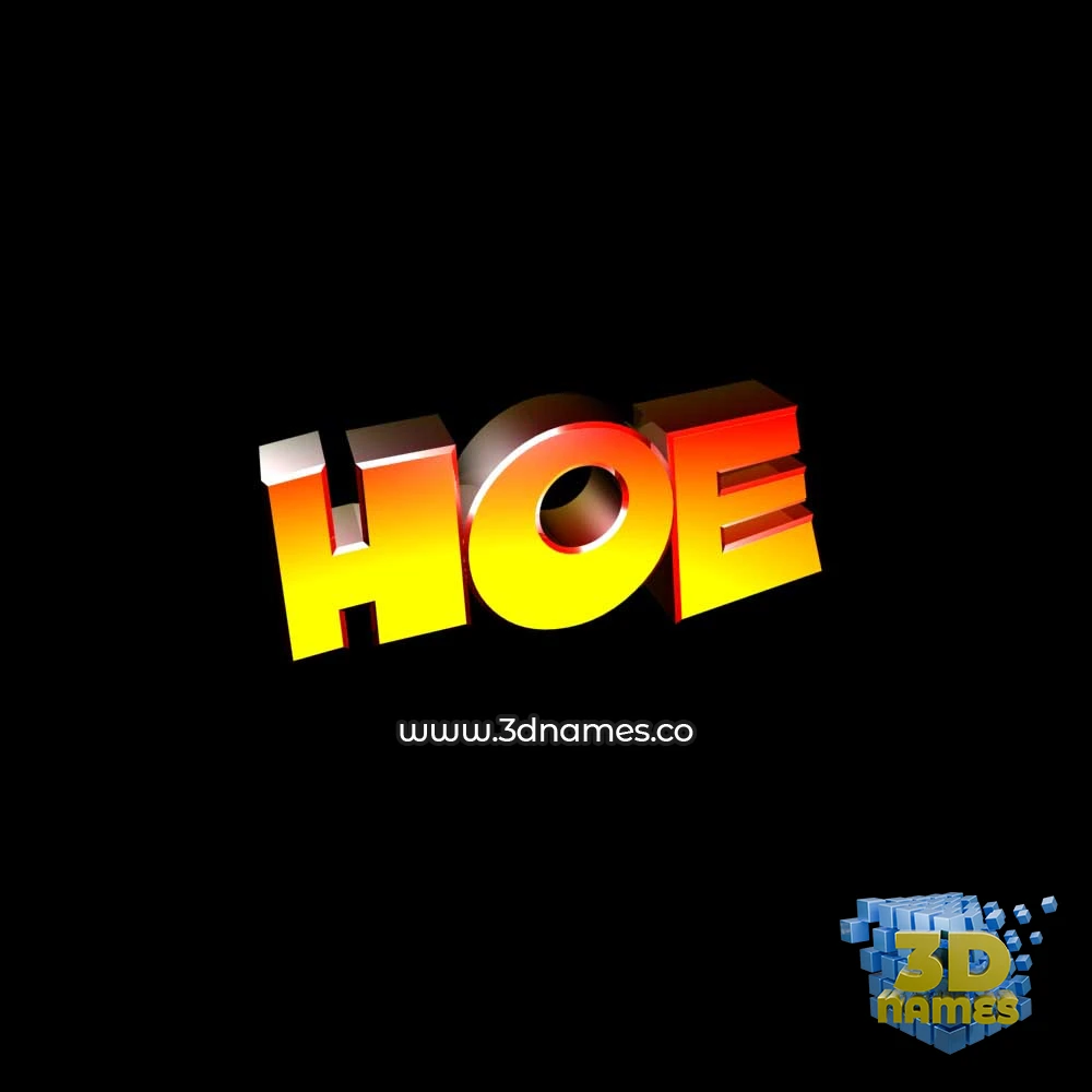 hoe in Black Background style - 3D name wallpaper