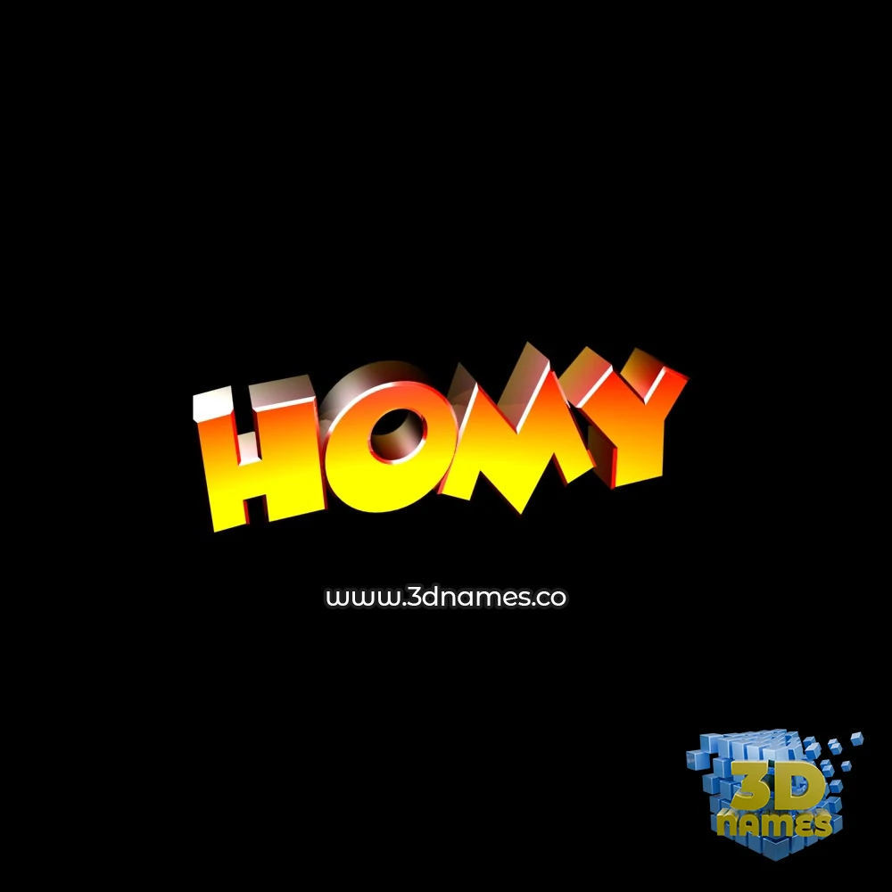 homy in Black Background style - 3D name wallpaper