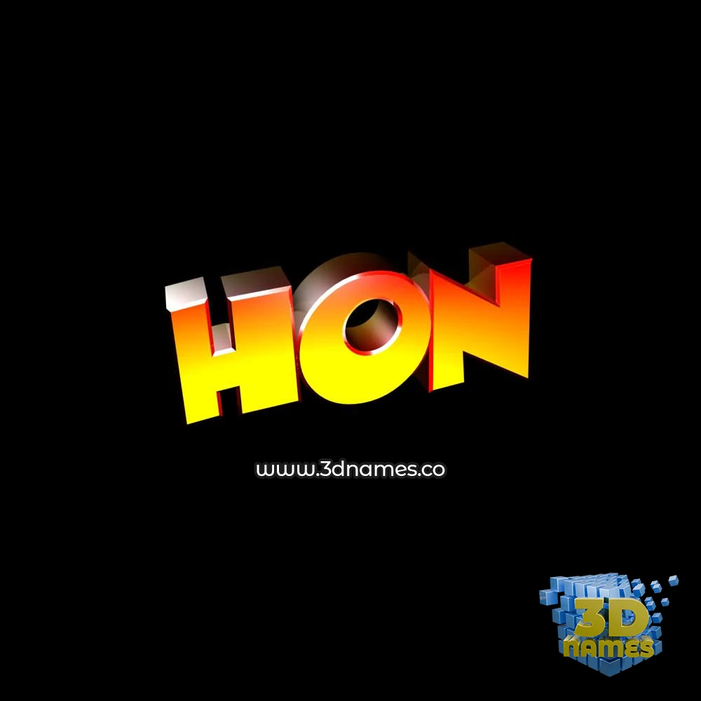 hon in Black Background style - 3D name wallpaper