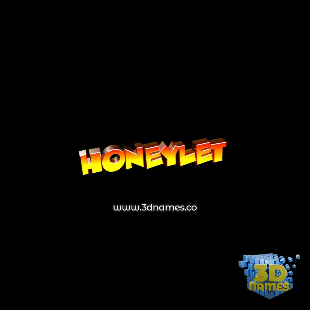 honeylet in Black Background style - 3D name wallpaper