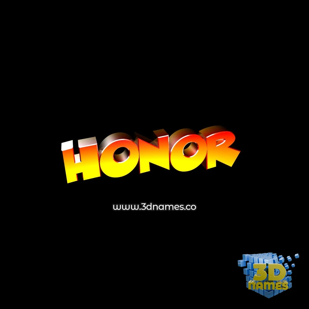 honor in Black Background style - 3D name wallpaper