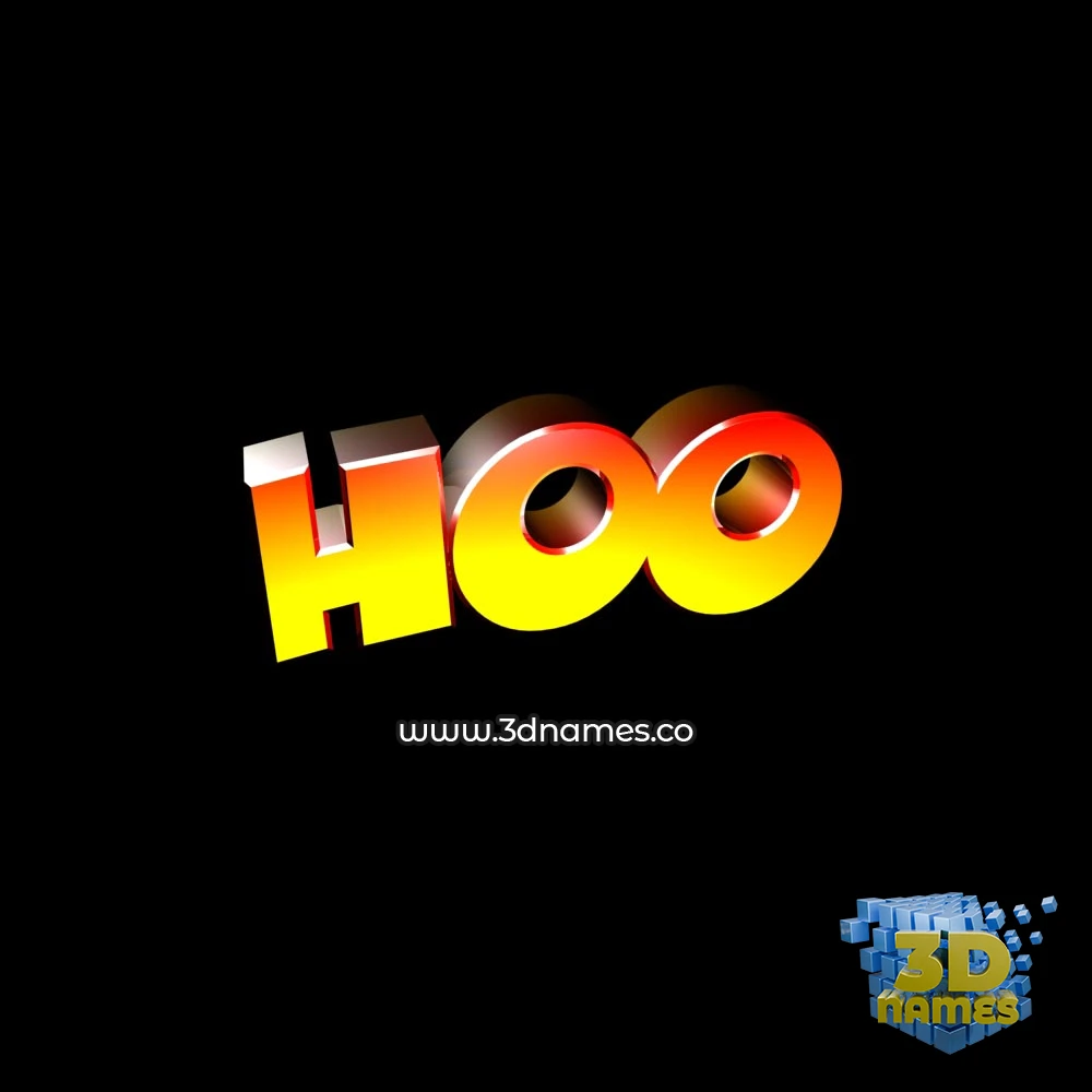 hoo in Black Background style - 3D name wallpaper