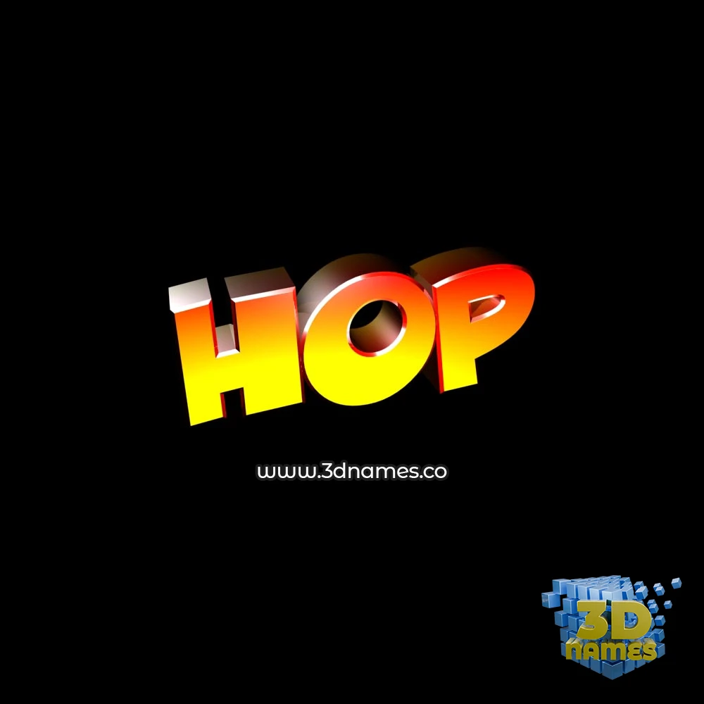 hop in Black Background style - 3D name wallpaper
