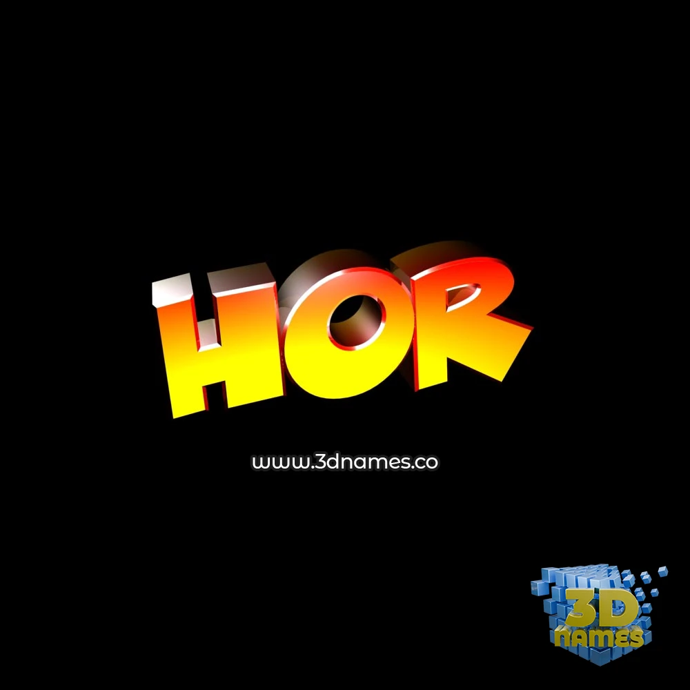 hor in Black Background style - 3D name wallpaper