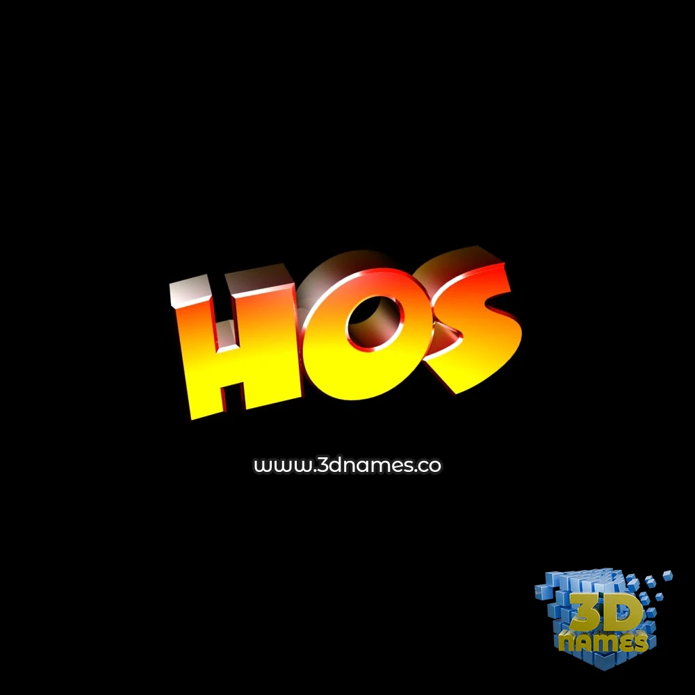 hos in Black Background style - 3D name wallpaper