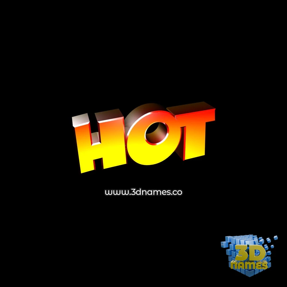 hot in Black Background style - 3D name wallpaper