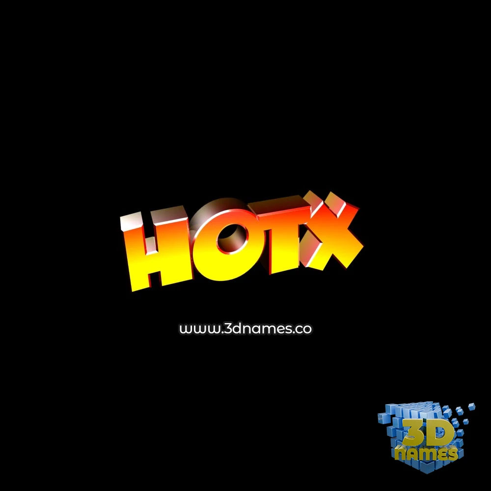 hotx in Black Background style - 3D name wallpaper