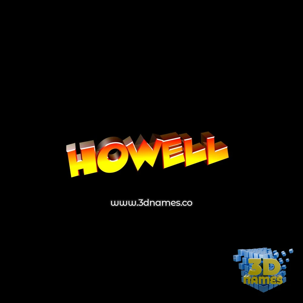 howell in Black Background style - 3D name wallpaper