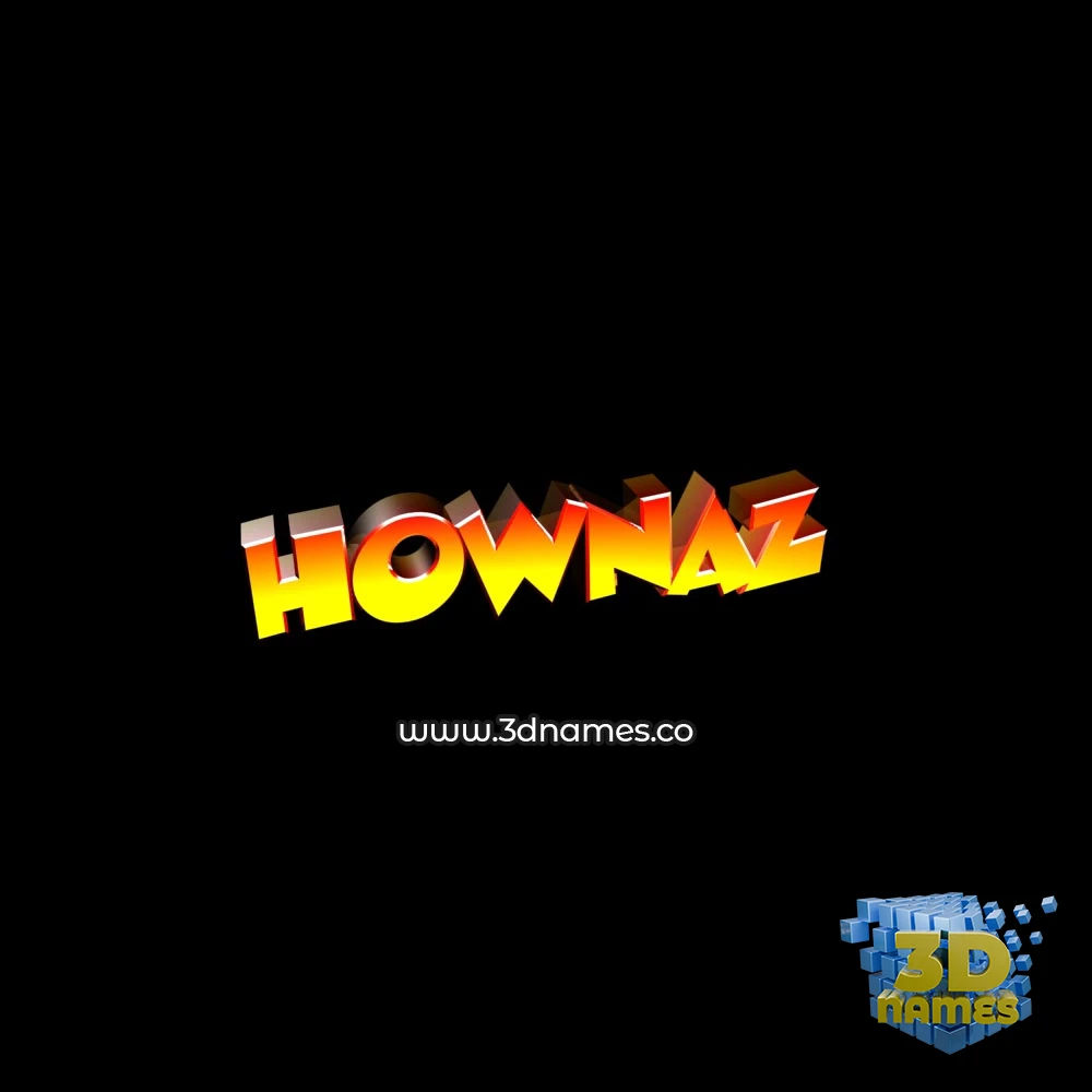 hownaz in Black Background style - 3D name wallpaper