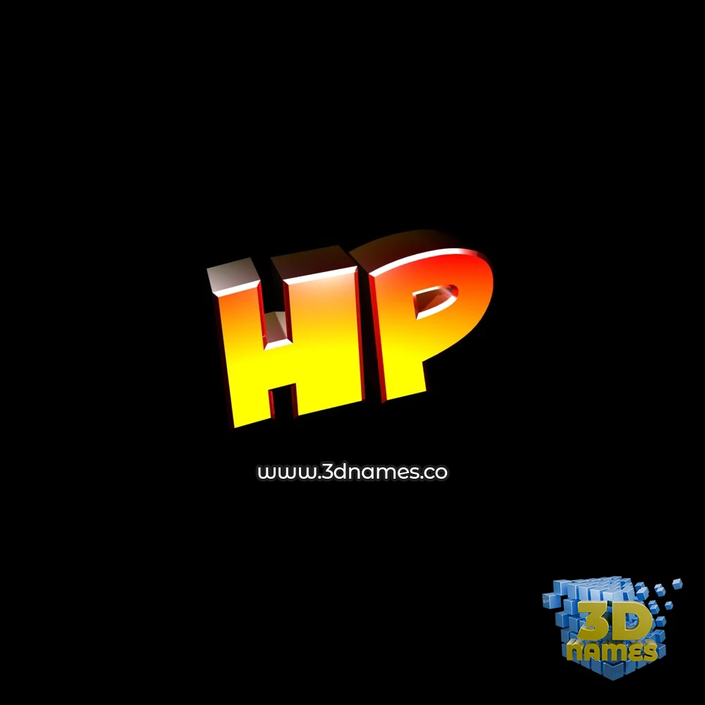hp in Black Background style - 3D name wallpaper