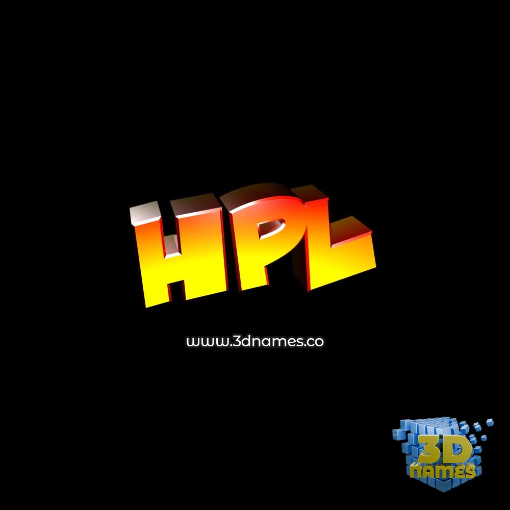 hpl in Black Background style - 3D name wallpaper