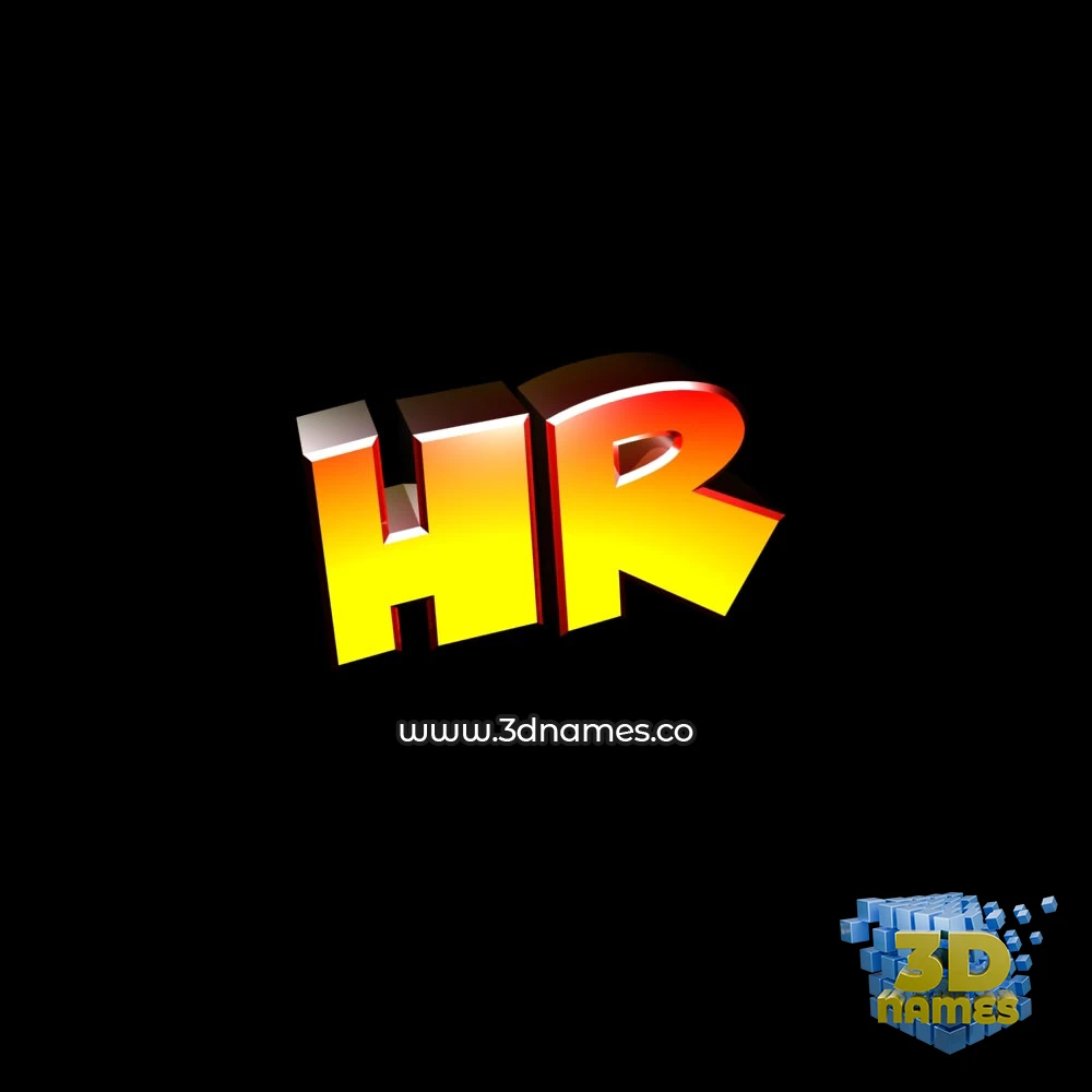 hr in Black Background style - 3D name wallpaper