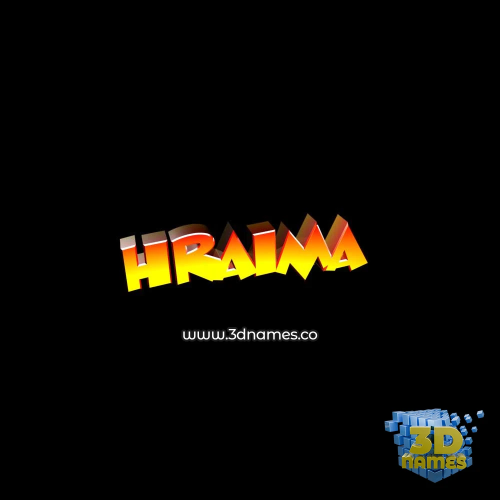 hraima in Black Background style - 3D name wallpaper