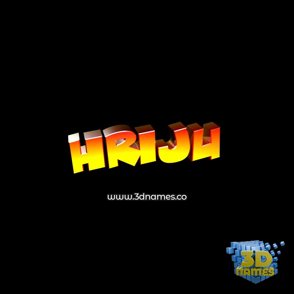 hriju in Black Background style - 3D name wallpaper