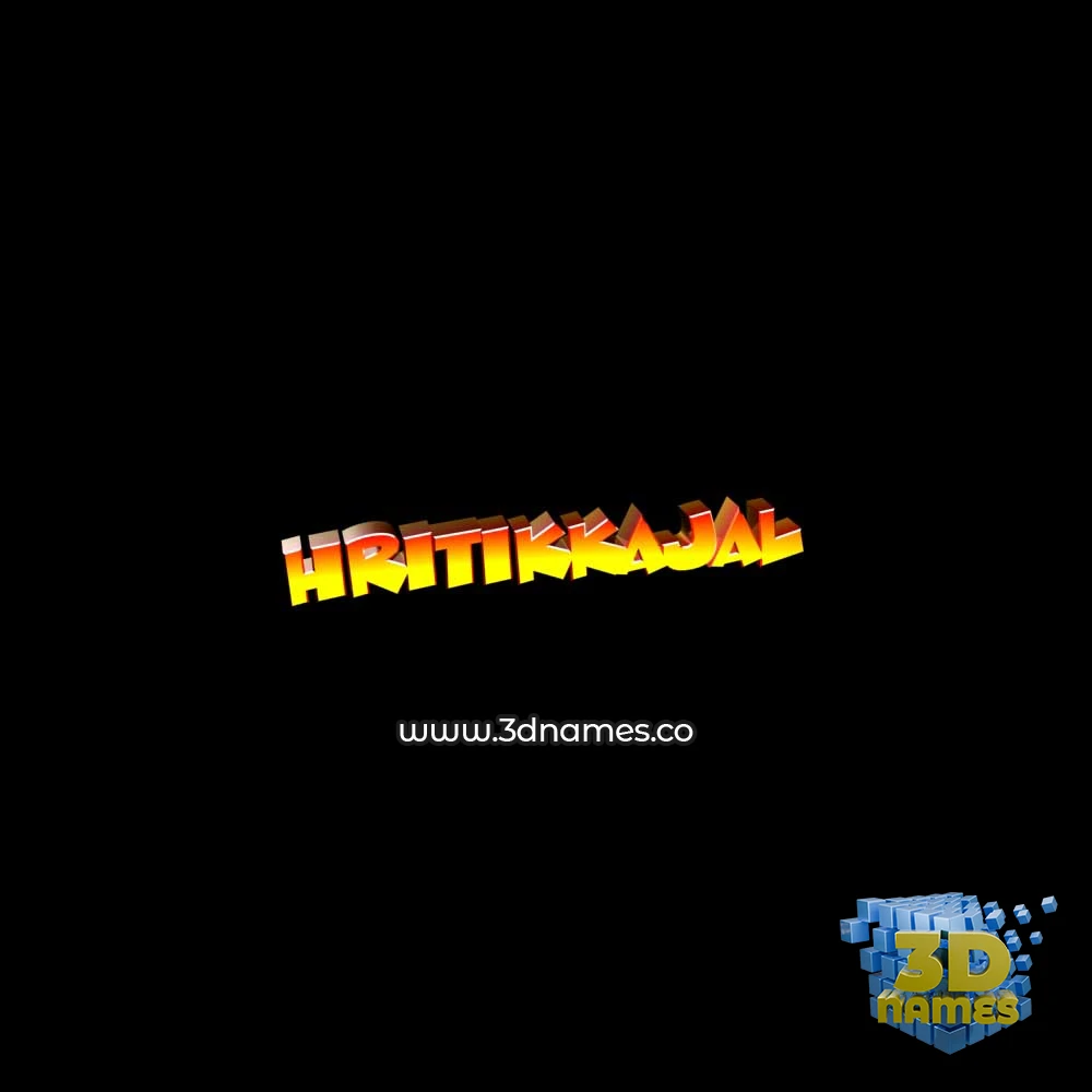 hritikkajal in Black Background style - 3D name wallpaper