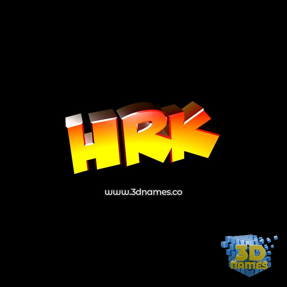 hrk in Black Background style - 3D name wallpaper