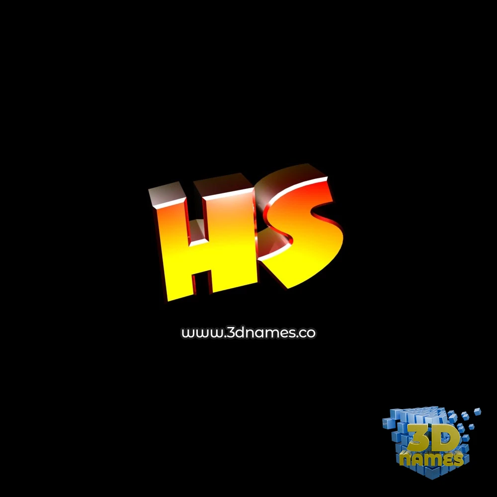 hs in Black Background style - 3D name wallpaper