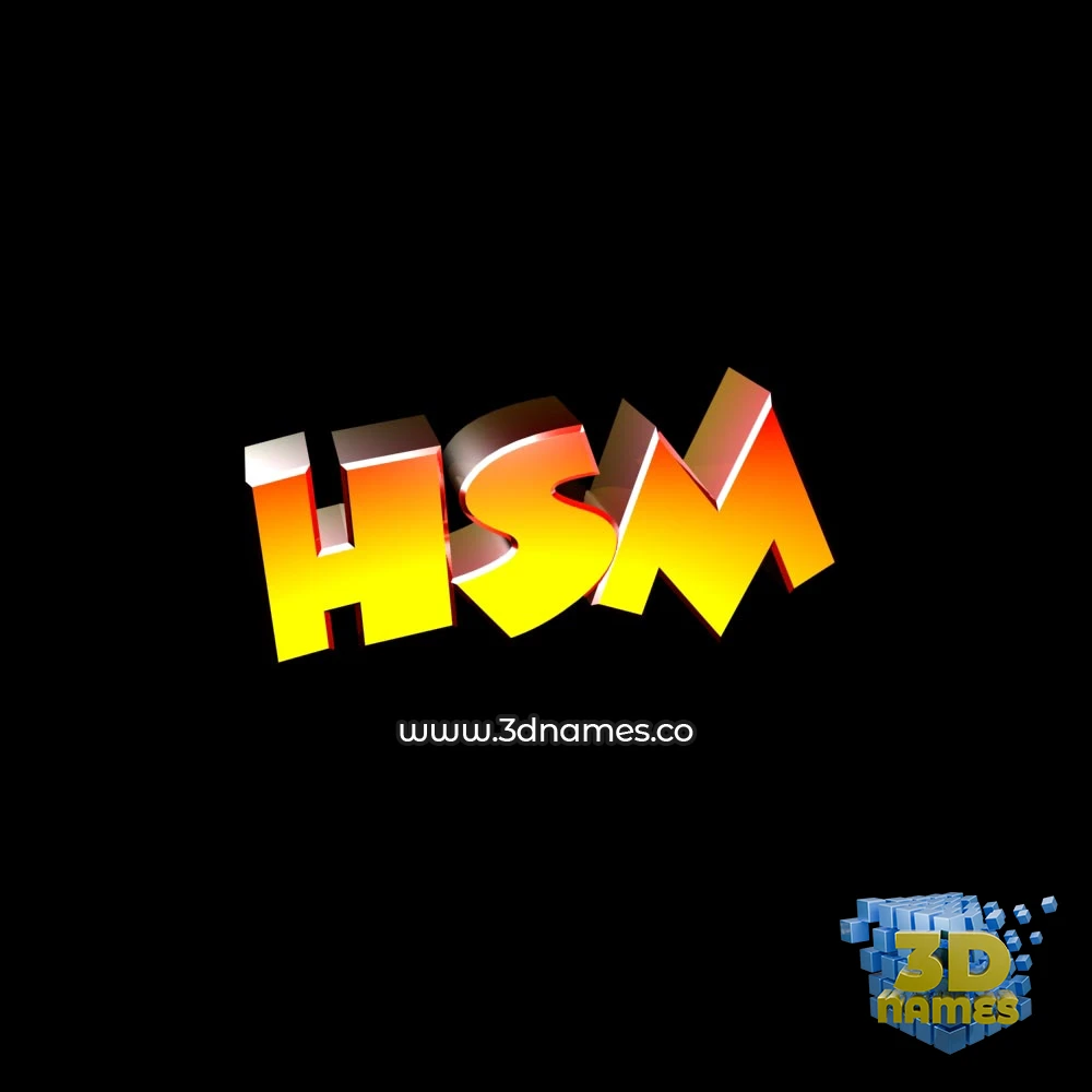 hsm in Black Background style - 3D name wallpaper