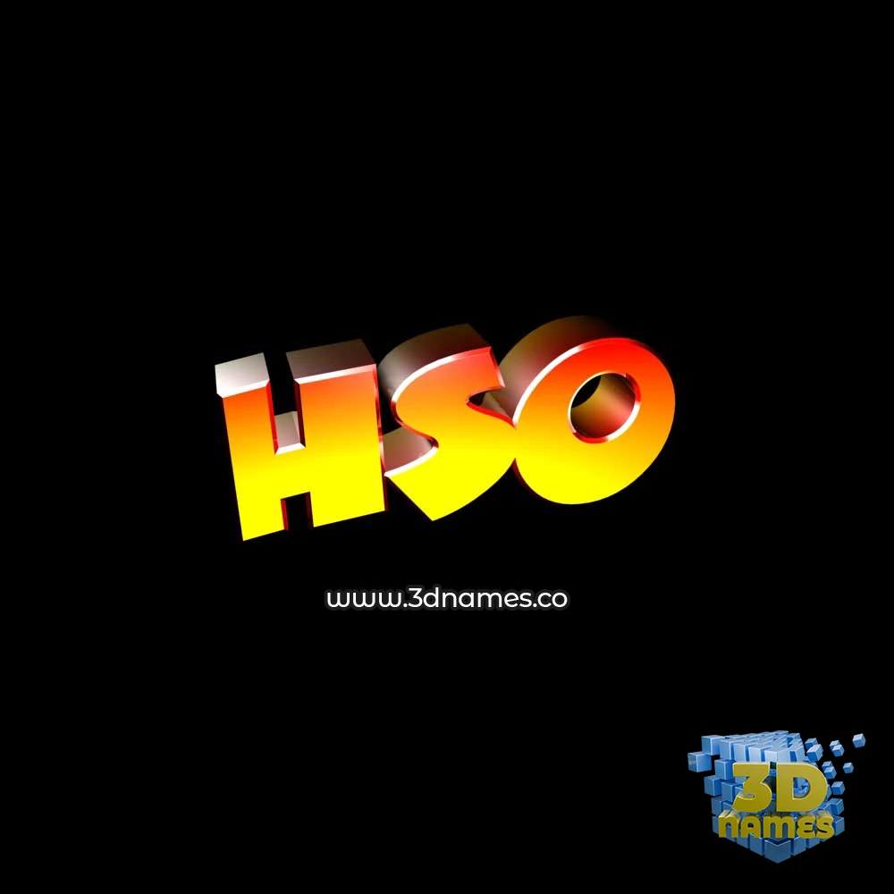 hso in Black Background style - 3D name wallpaper