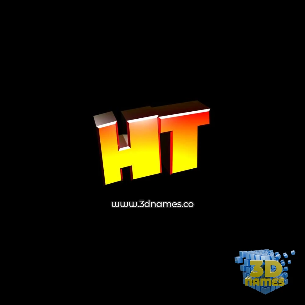 ht in Black Background style - 3D name wallpaper