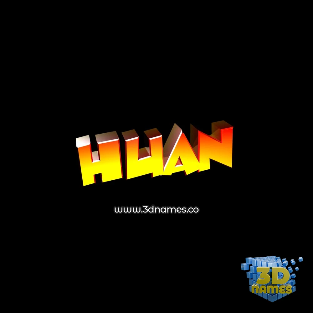 huan in Black Background style - 3D name wallpaper