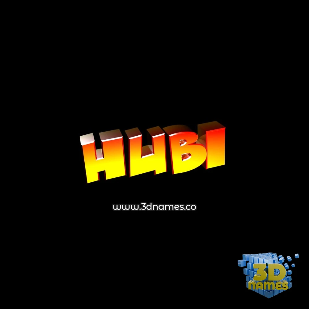 hubi in Black Background style - 3D name wallpaper