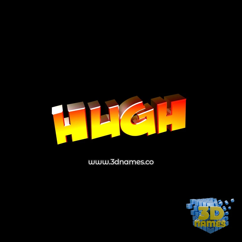 hugh in Black Background style - 3D name wallpaper
