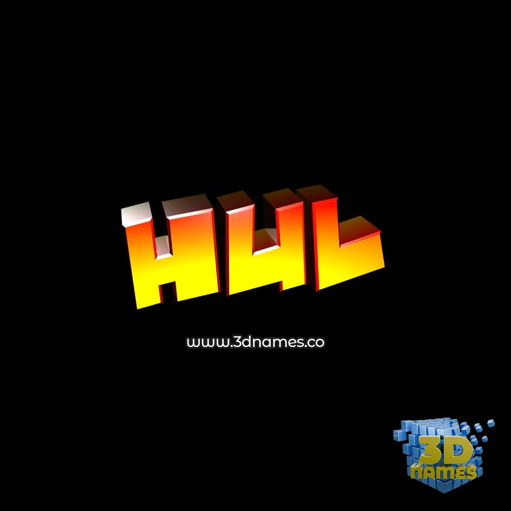 hul in Black Background style - 3D name wallpaper