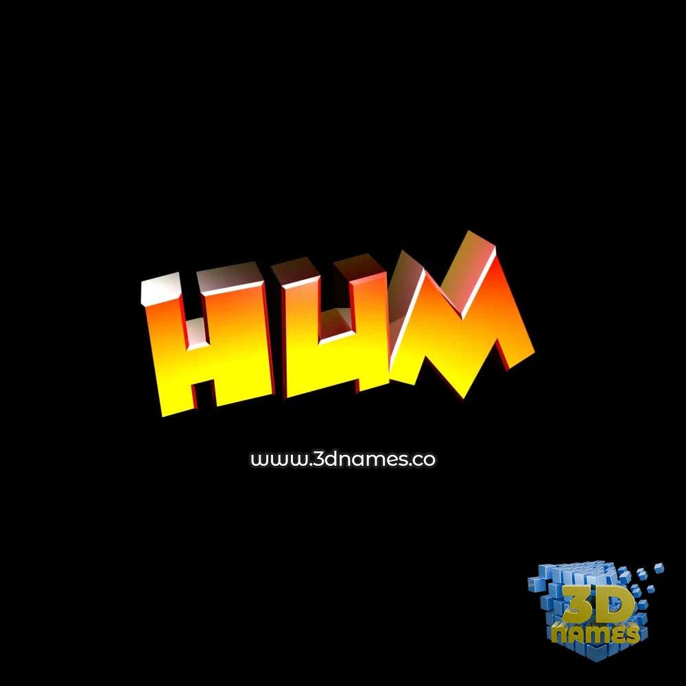 hum in Black Background style - 3D name wallpaper