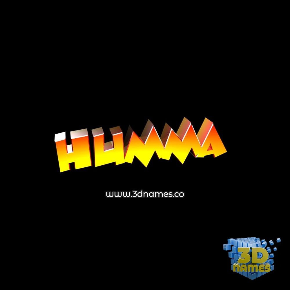 humma in Black Background style - 3D name wallpaper