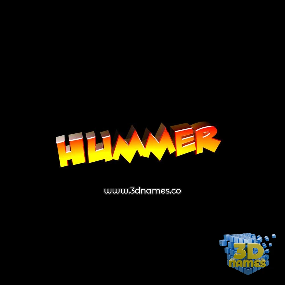 hummer in Black Background style - 3D name wallpaper