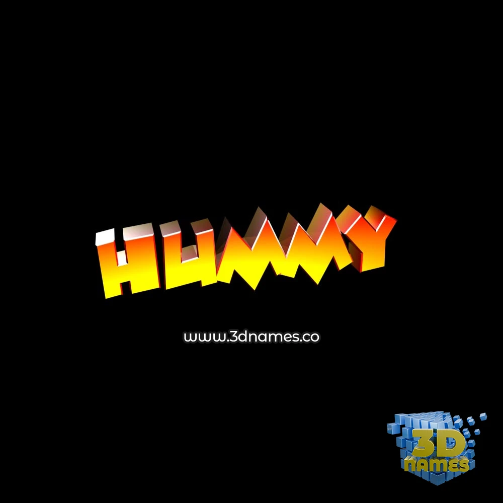 hummy in Black Background style - 3D name wallpaper