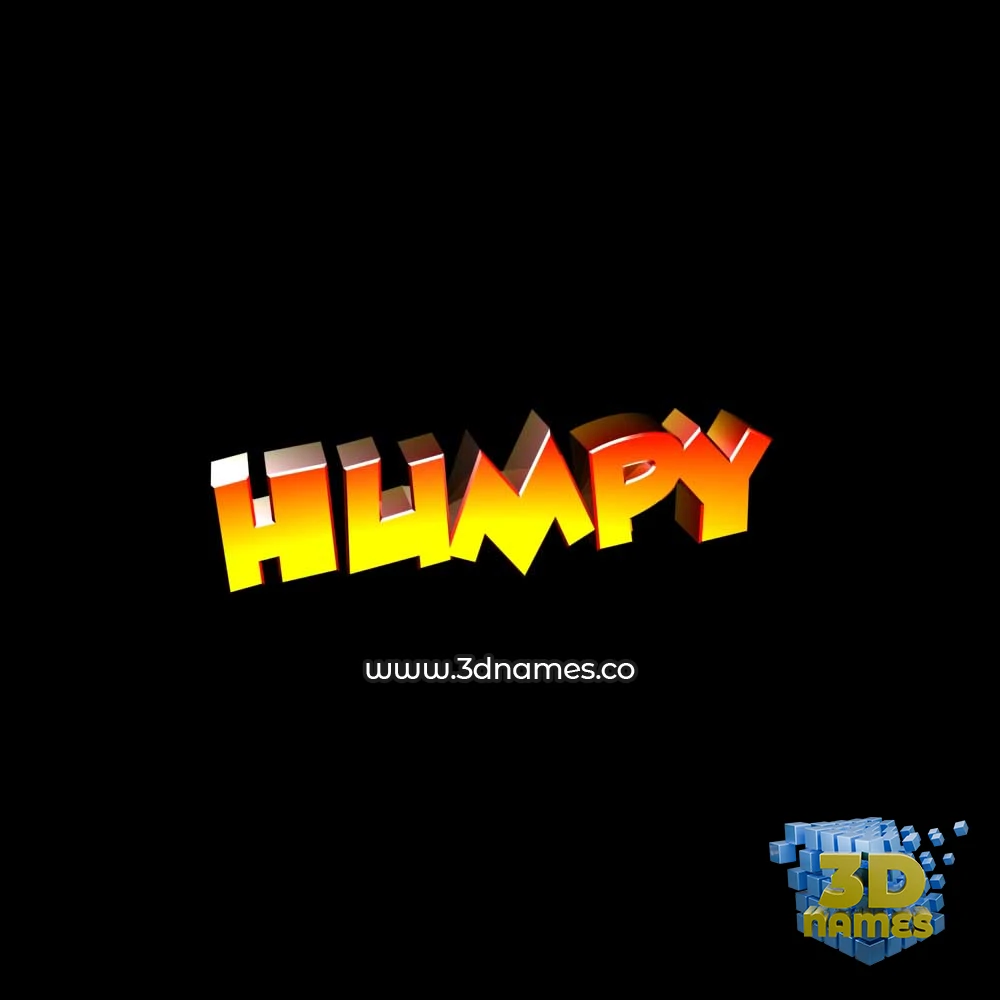 humpy in Black Background style - 3D name wallpaper