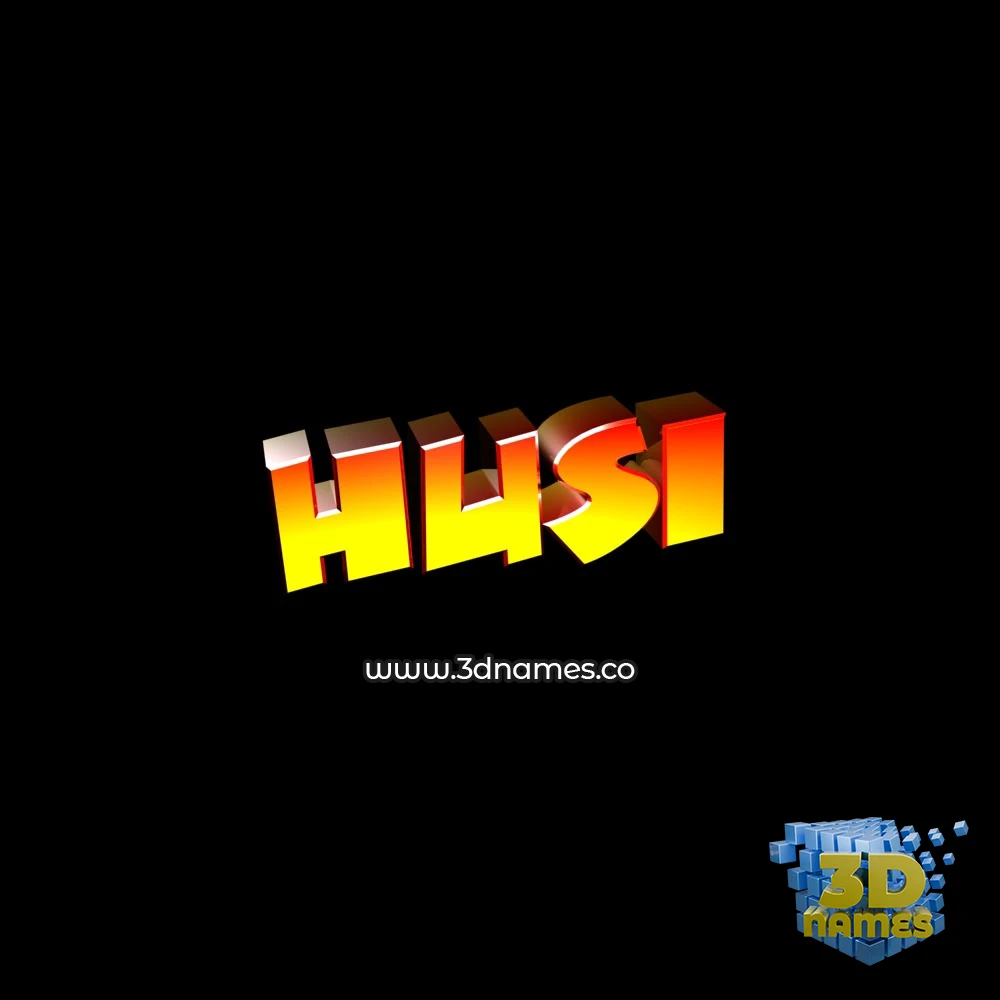 husi in Black Background style - 3D name wallpaper