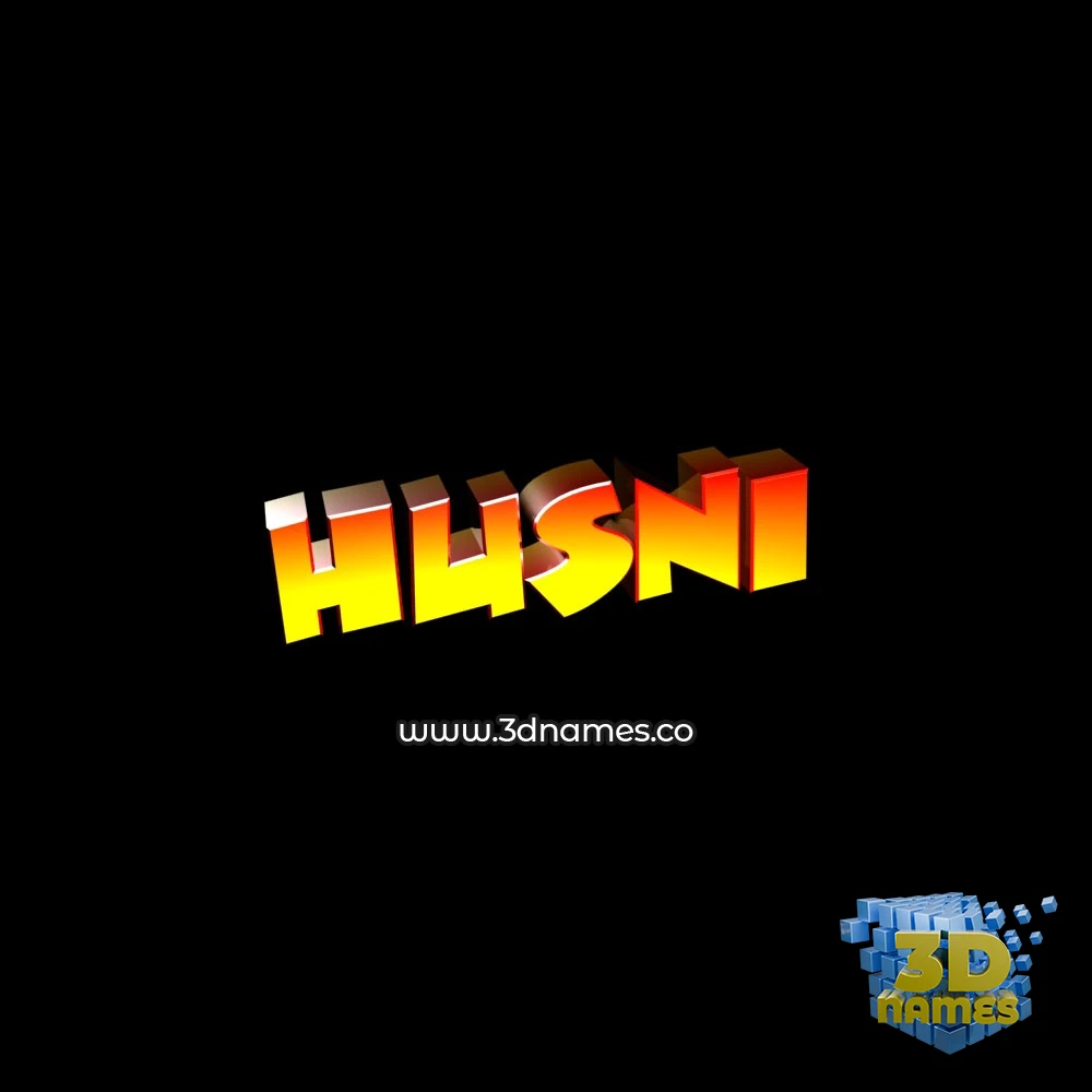 husni in Black Background style - 3D name wallpaper