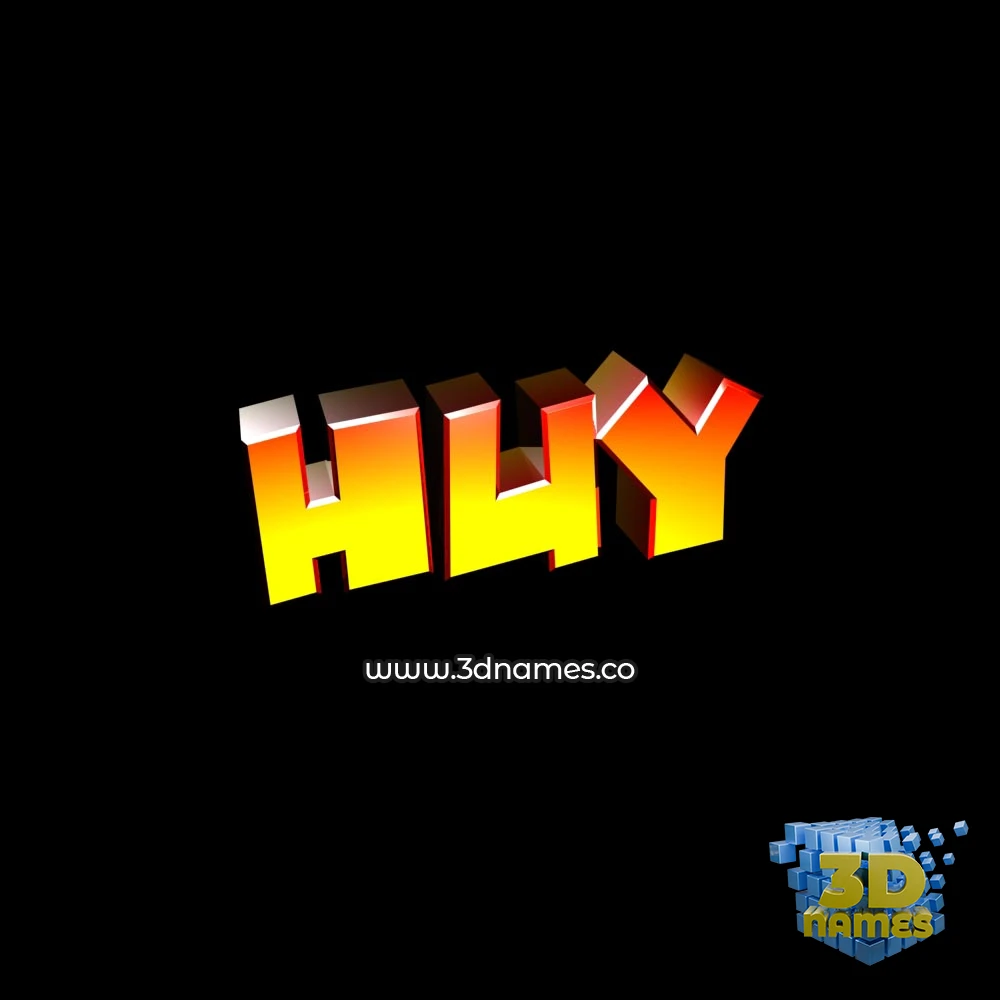 huy in Black Background style - 3D name wallpaper