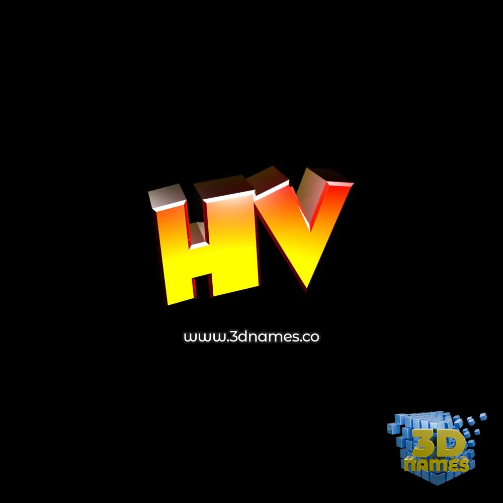 hv in Black Background style - 3D name wallpaper