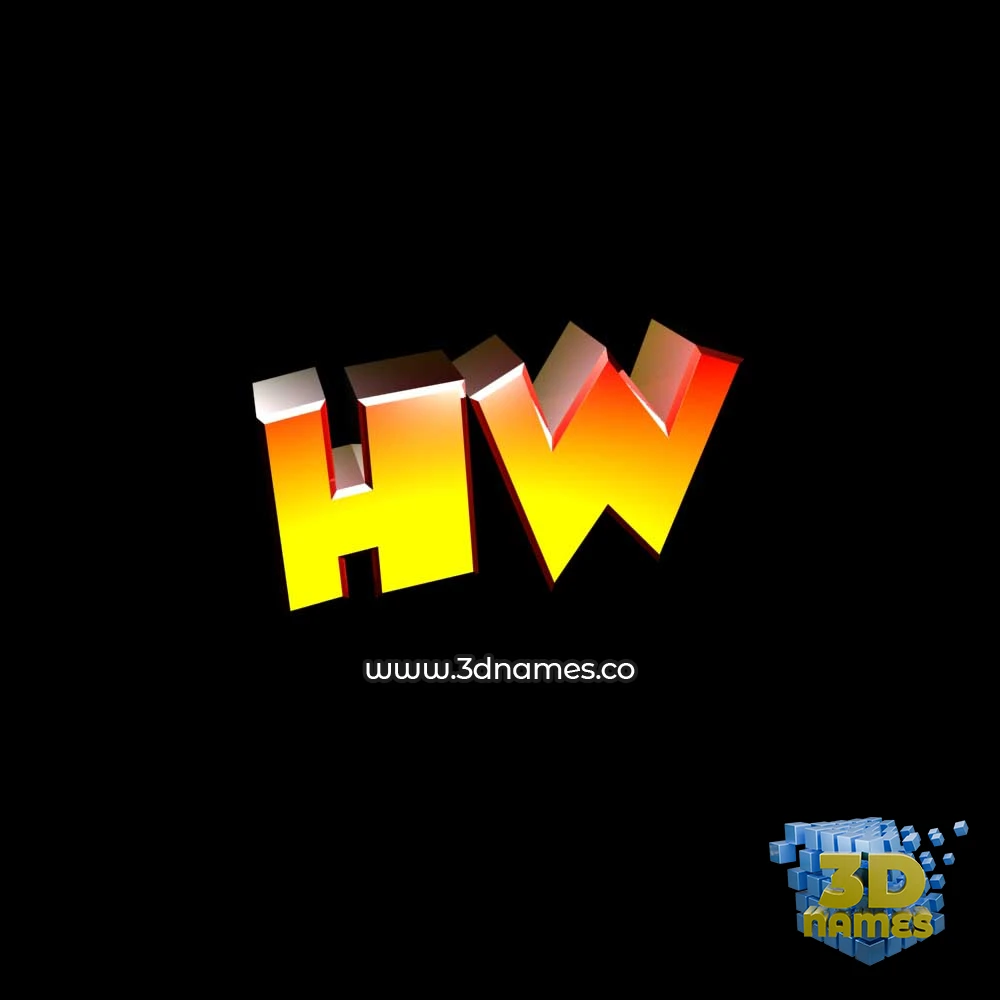 hw in Black Background style - 3D name wallpaper
