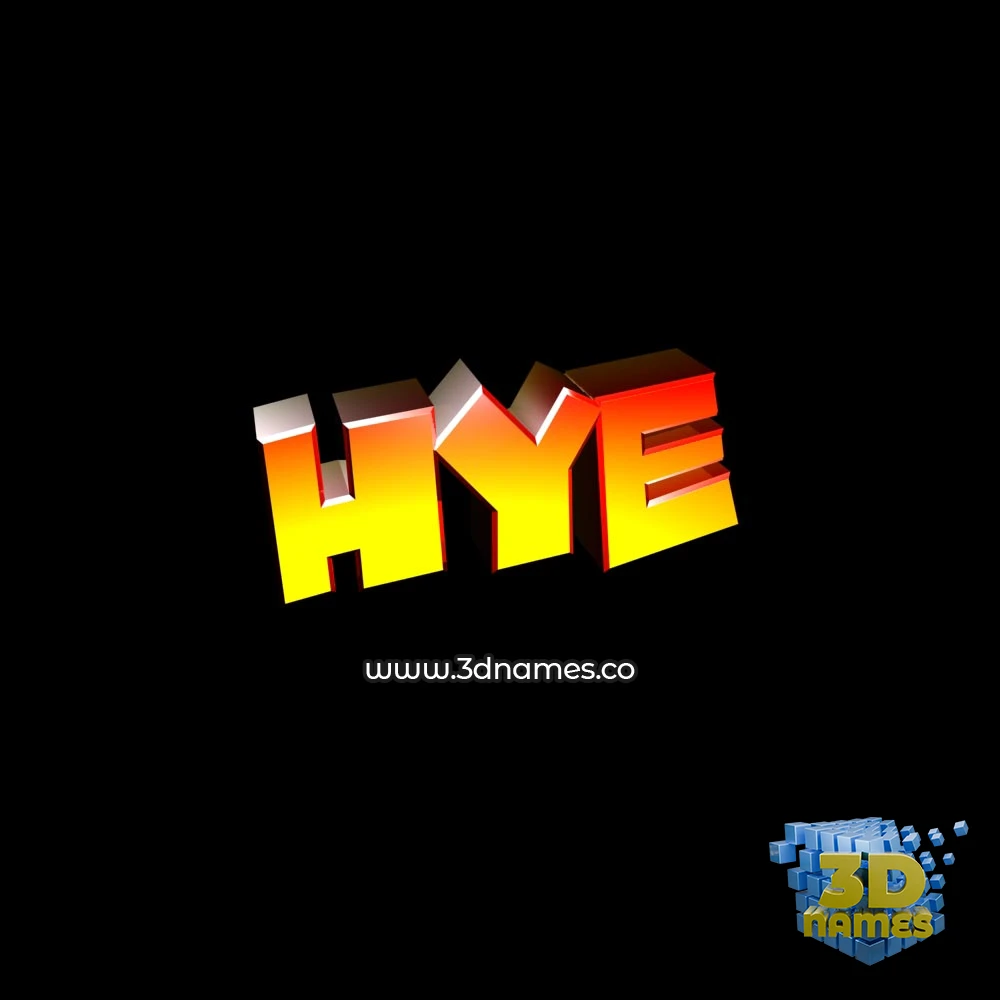 hye in Black Background style - 3D name wallpaper