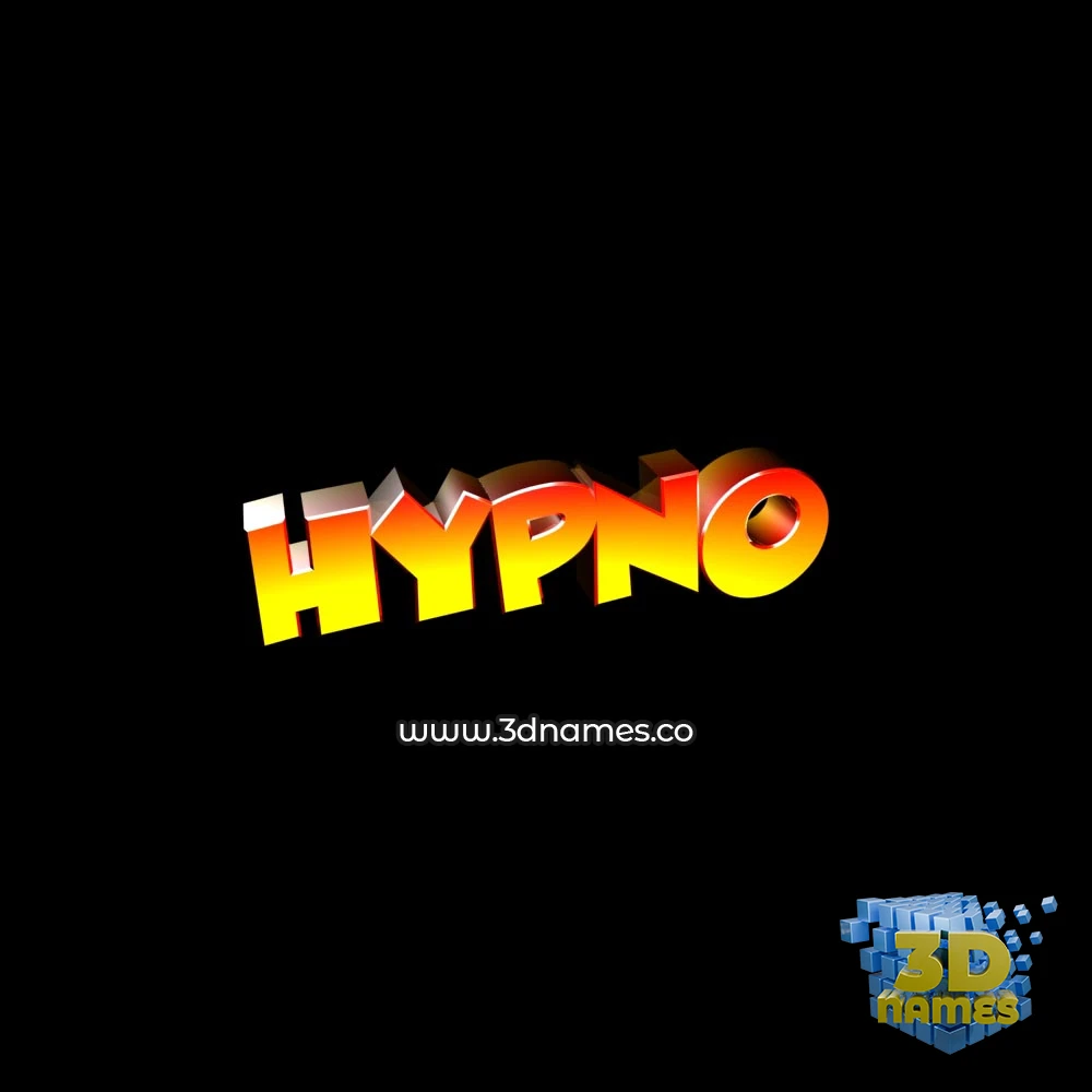 hypno in Black Background style - 3D name wallpaper