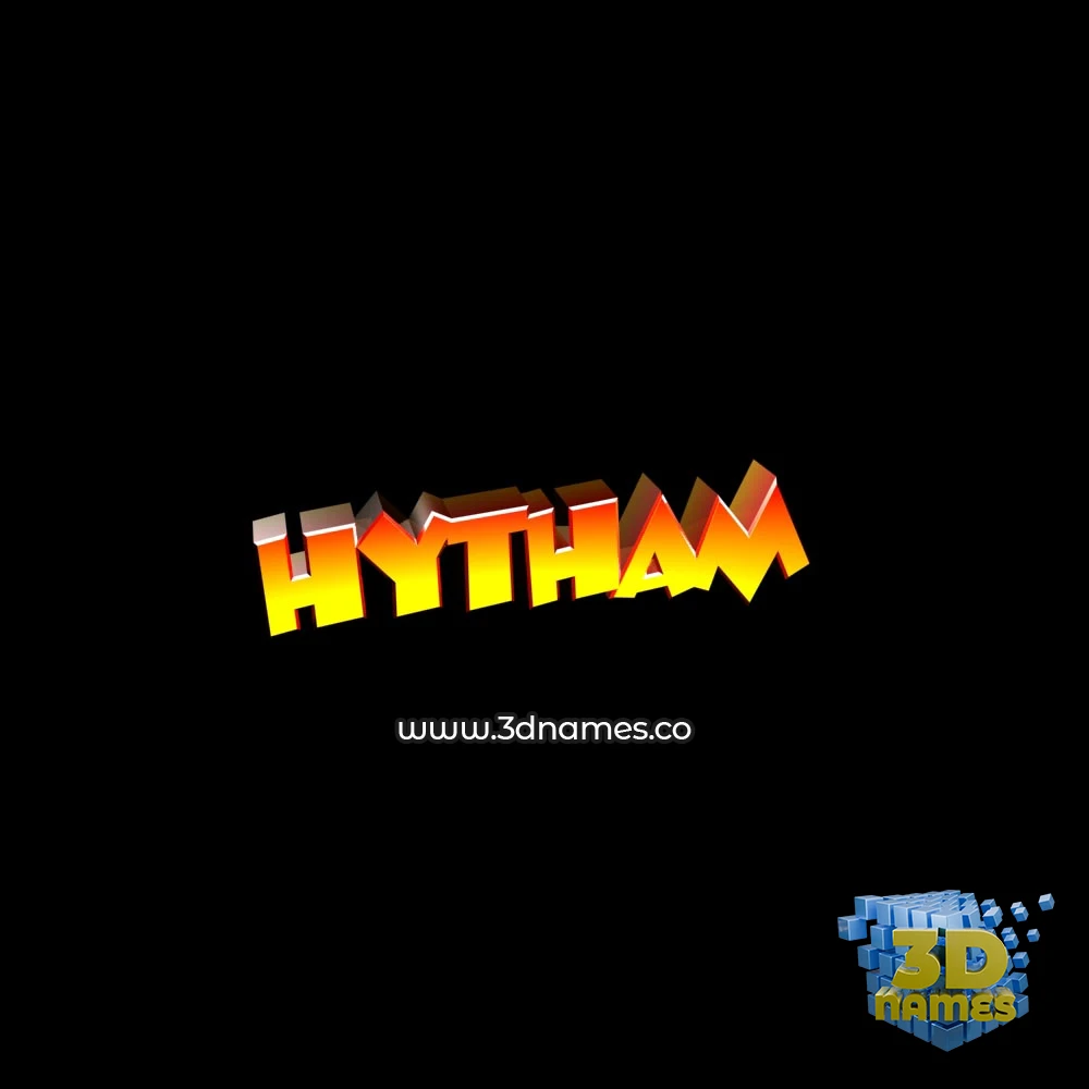 hytham in Black Background style - 3D name wallpaper