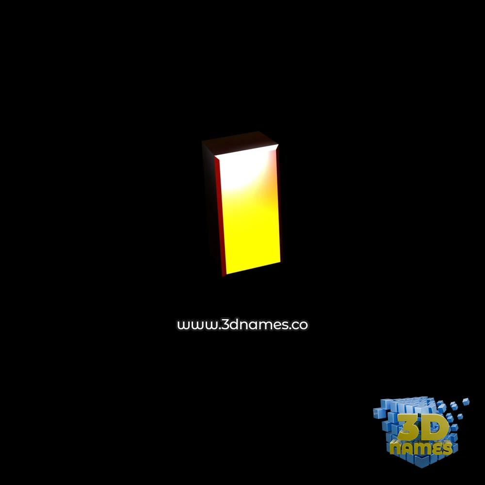 i in Black Background style - 3D name wallpaper