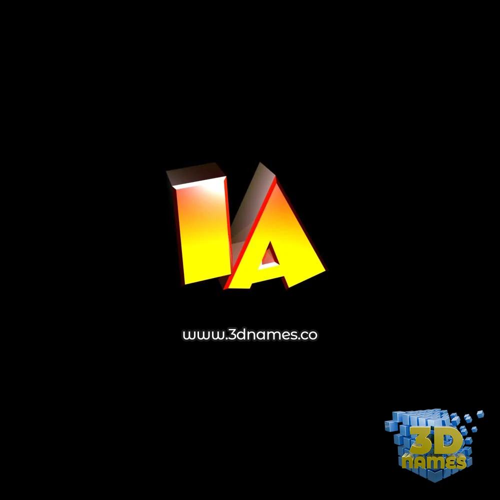 ia in Black Background style - 3D name wallpaper
