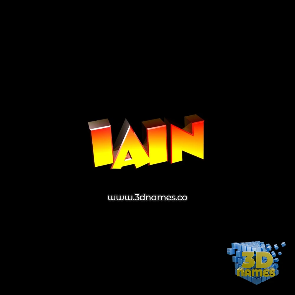 iain in Black Background style - 3D name wallpaper