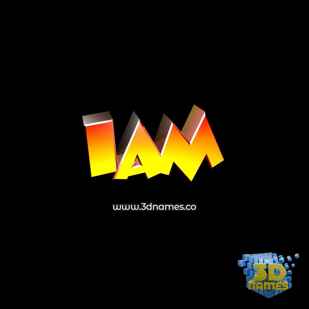 iam in Black Background style - 3D name wallpaper