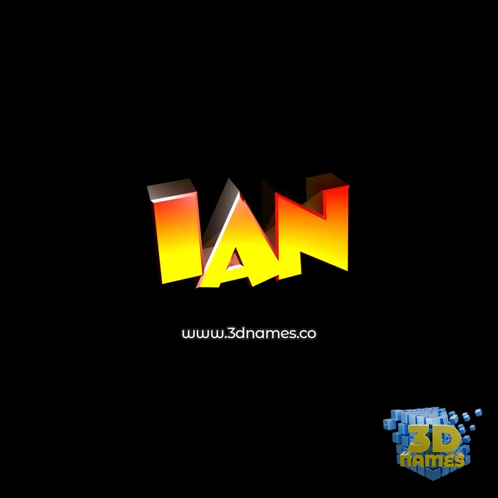 ian in Black Background style - 3D name wallpaper