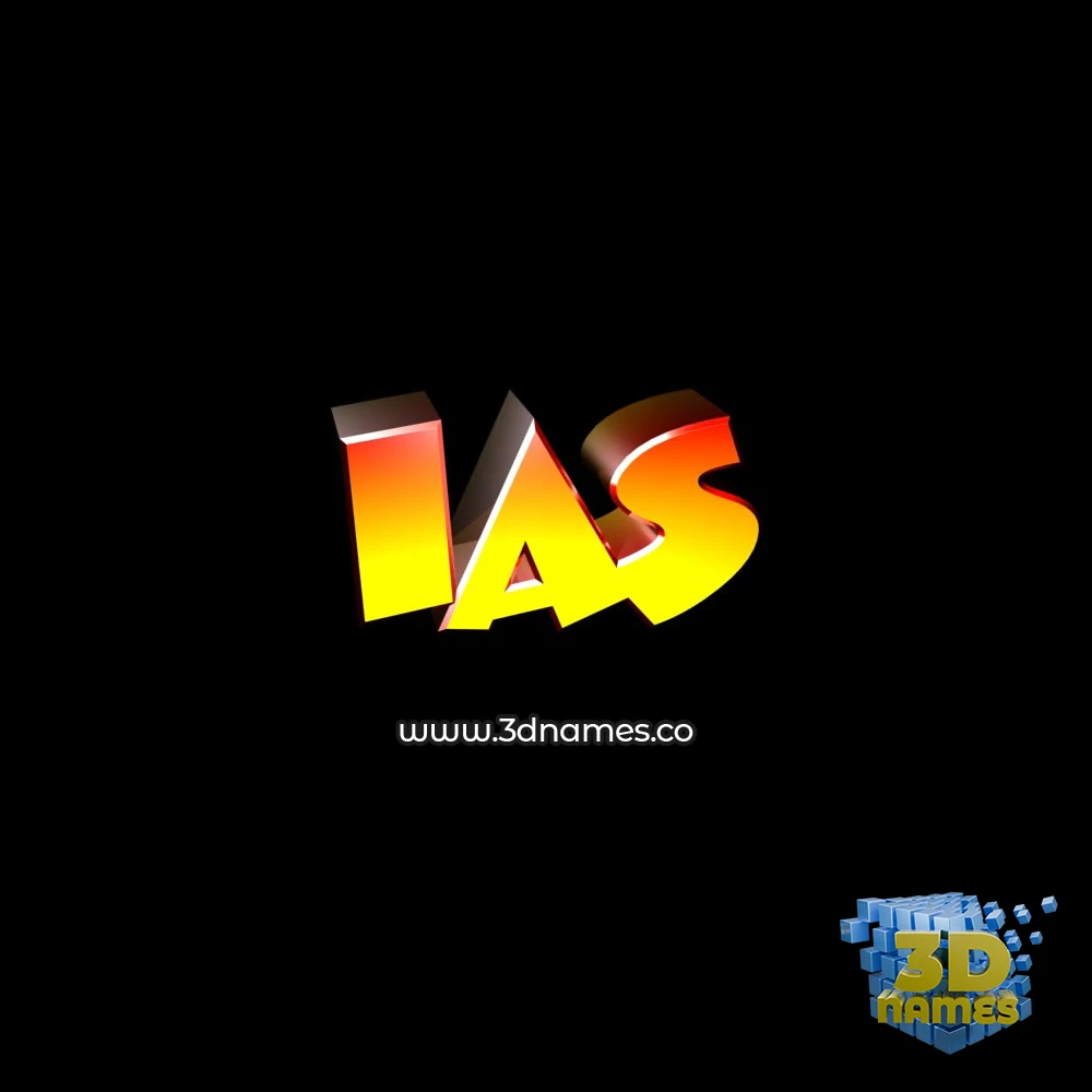 ias in Black Background style - 3D name wallpaper