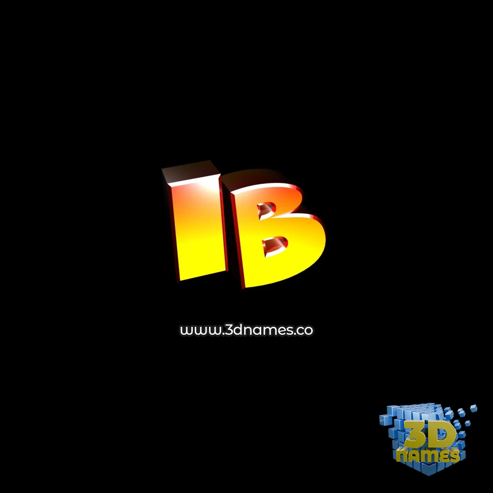 ib in Black Background style - 3D name wallpaper
