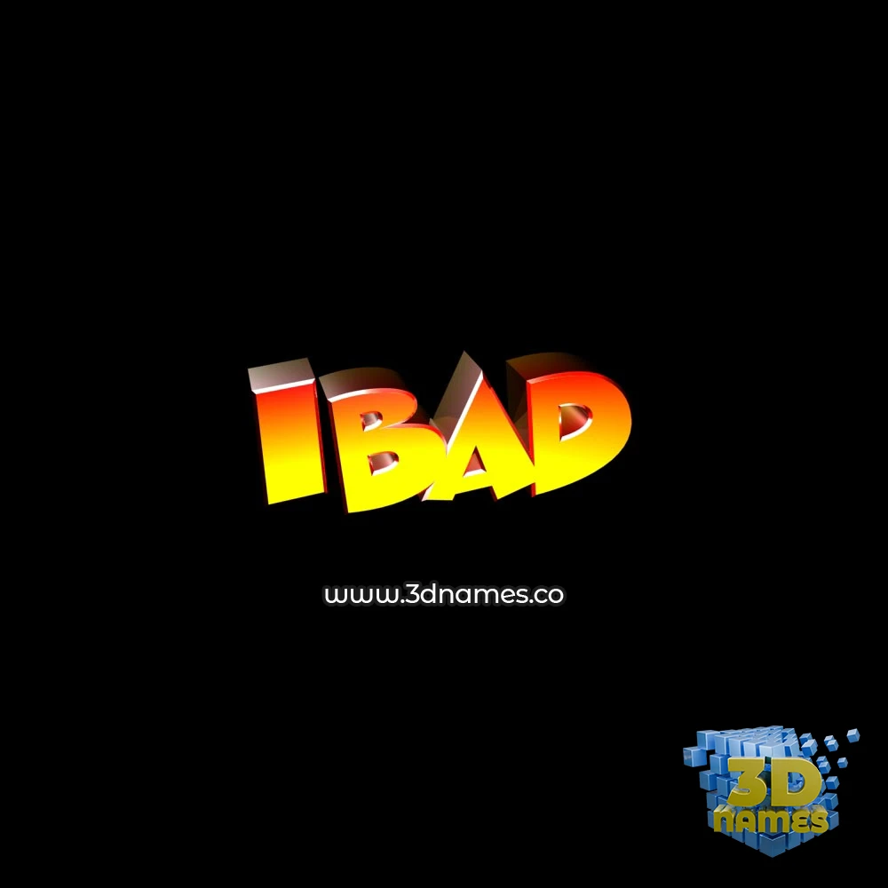 ibad in Black Background style - 3D name wallpaper