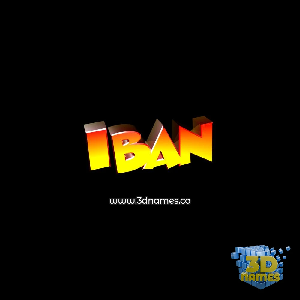 iban in Black Background style - 3D name wallpaper